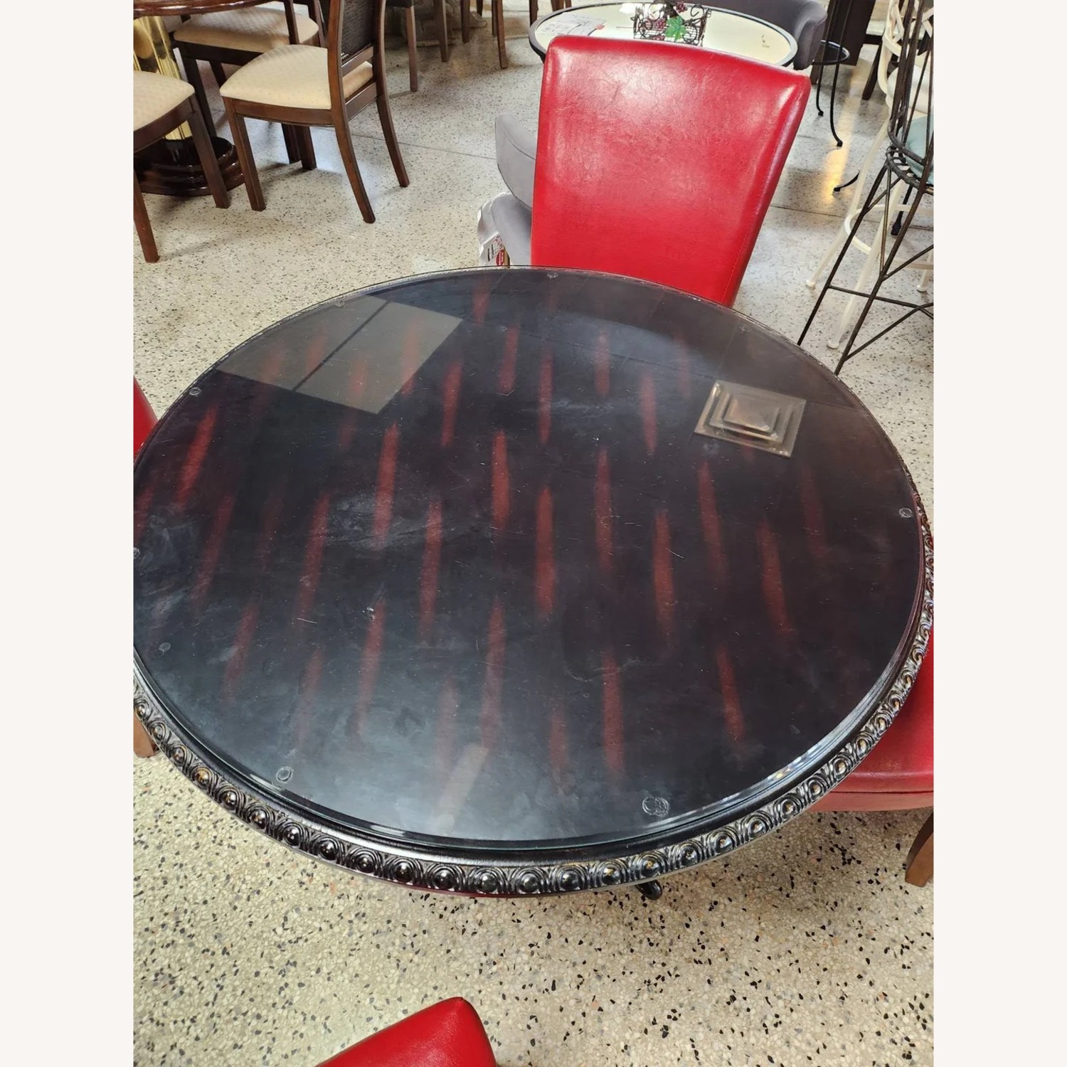 Pier 1 Imports Glass Top Wood Dining Table - image-2