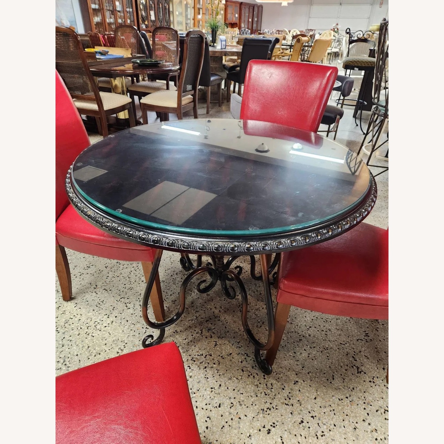 Pier 1 Imports Glass Top Wood Dining Table - image-3