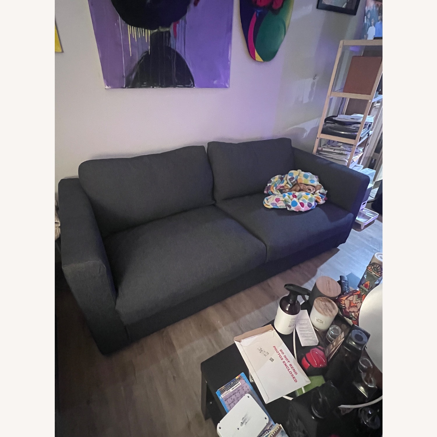 IKEA Dark Gray Fabric Sleeper Sofa - image-1