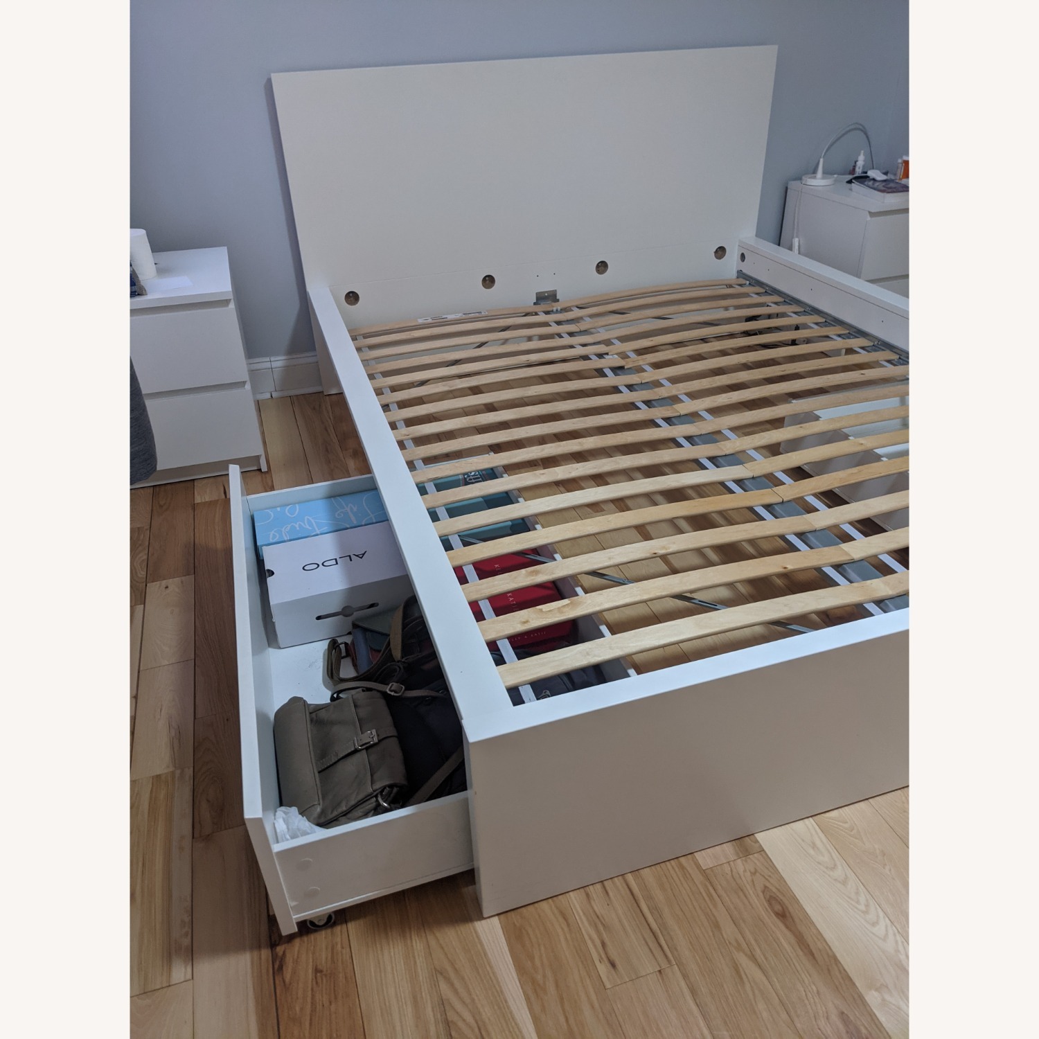 IKEA MALM White Queen Bed Storage Drawers - image-3