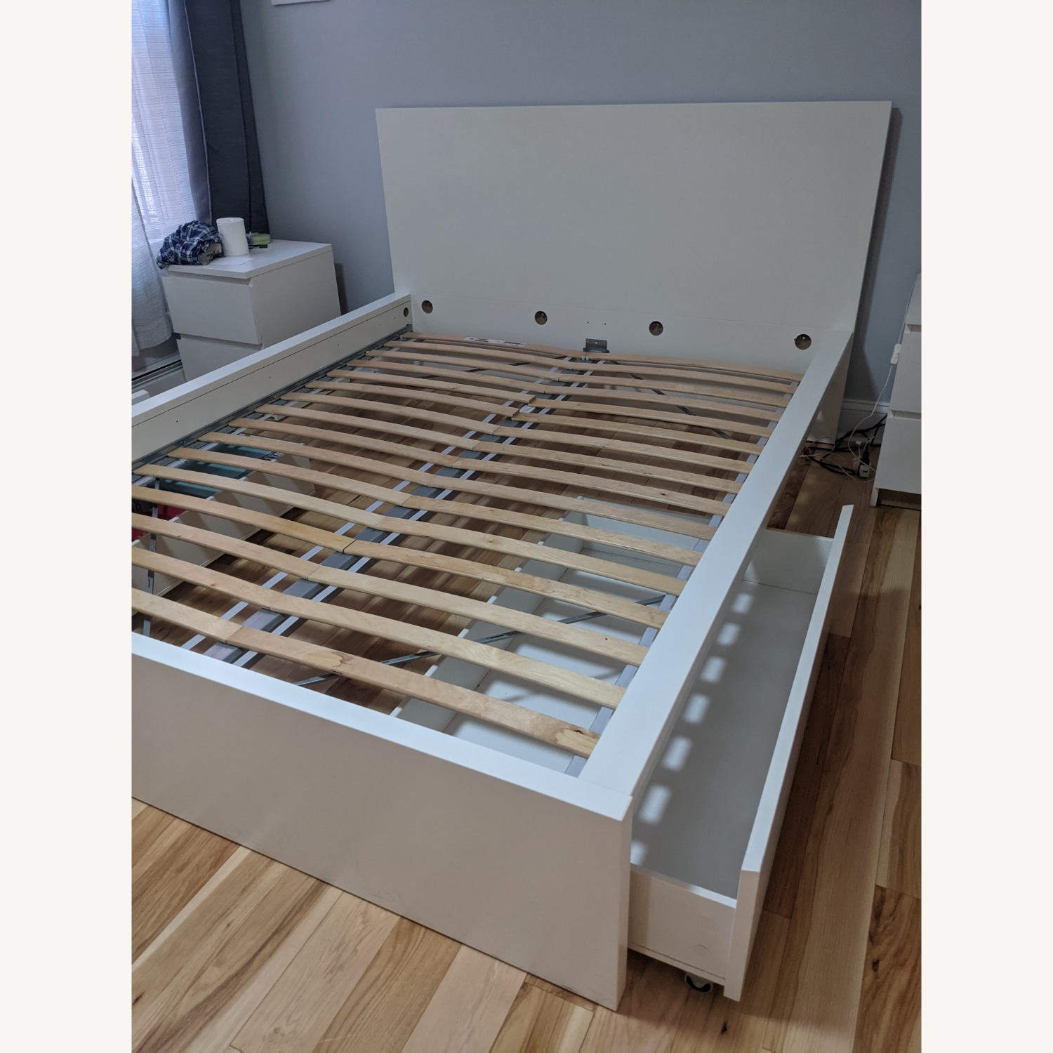 IKEA MALM White Queen Bed Storage Drawers - image-2