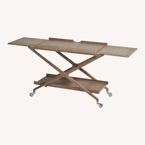 Used Light Gray Bar Cart Campaign Bar for sale on AptDeco