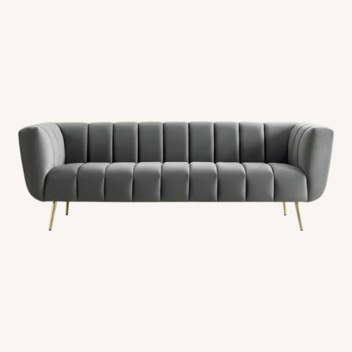 Used Modway Light Gray Velvet 3+ Seater Sofa for sale on AptDeco
