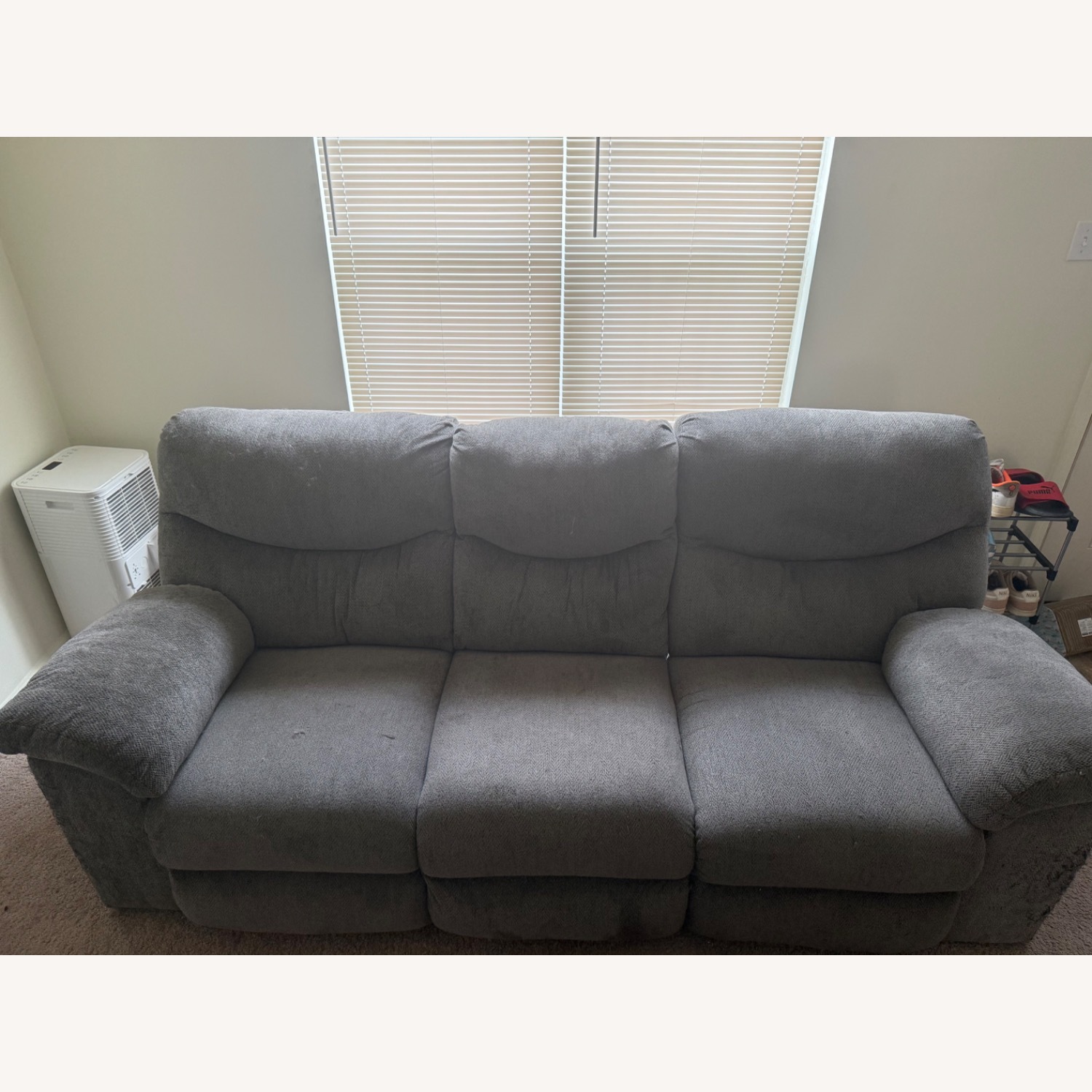 Dark Gray Fabric 3+ Seater Sofa - image-1