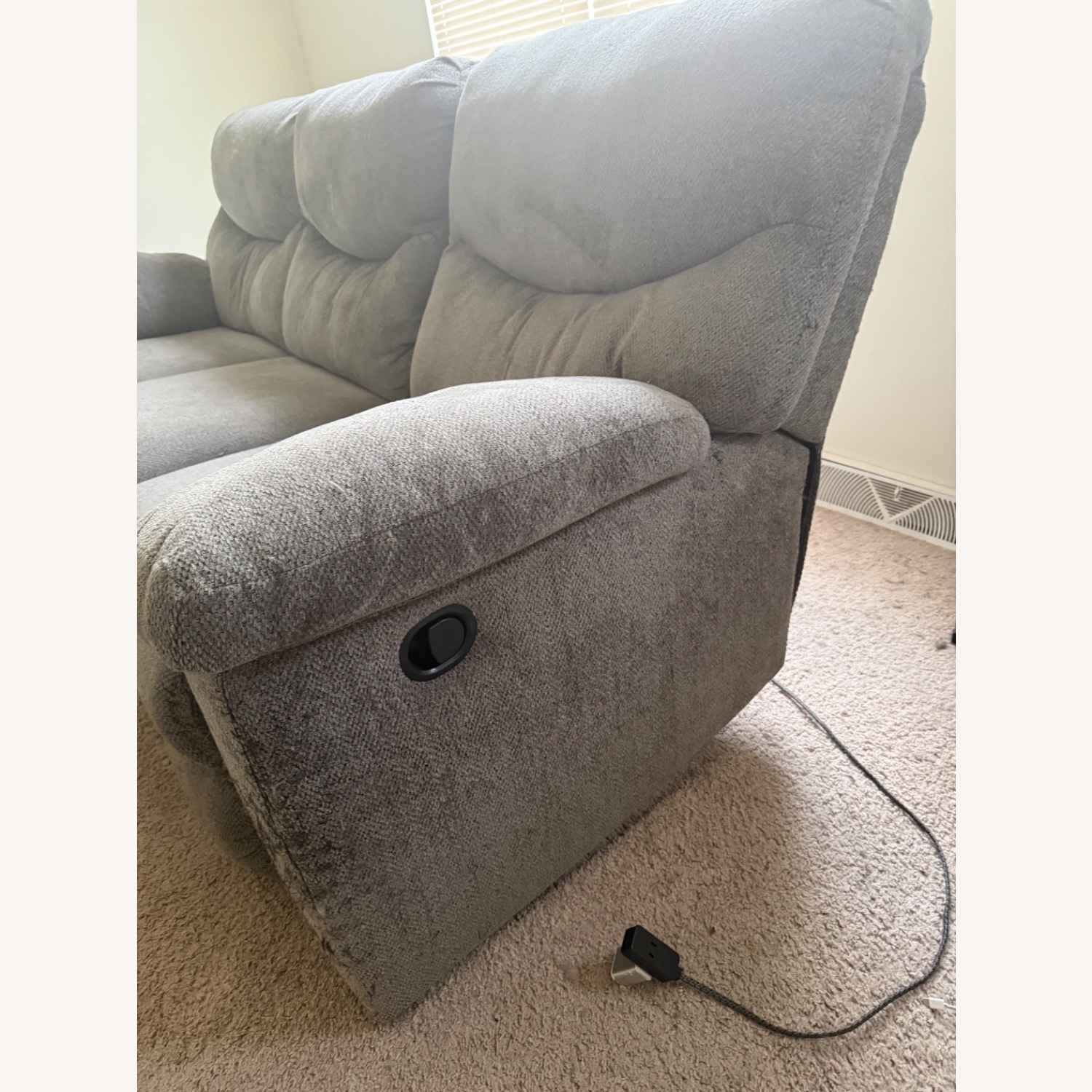 Dark Gray Fabric 3+ Seater Sofa - image-4