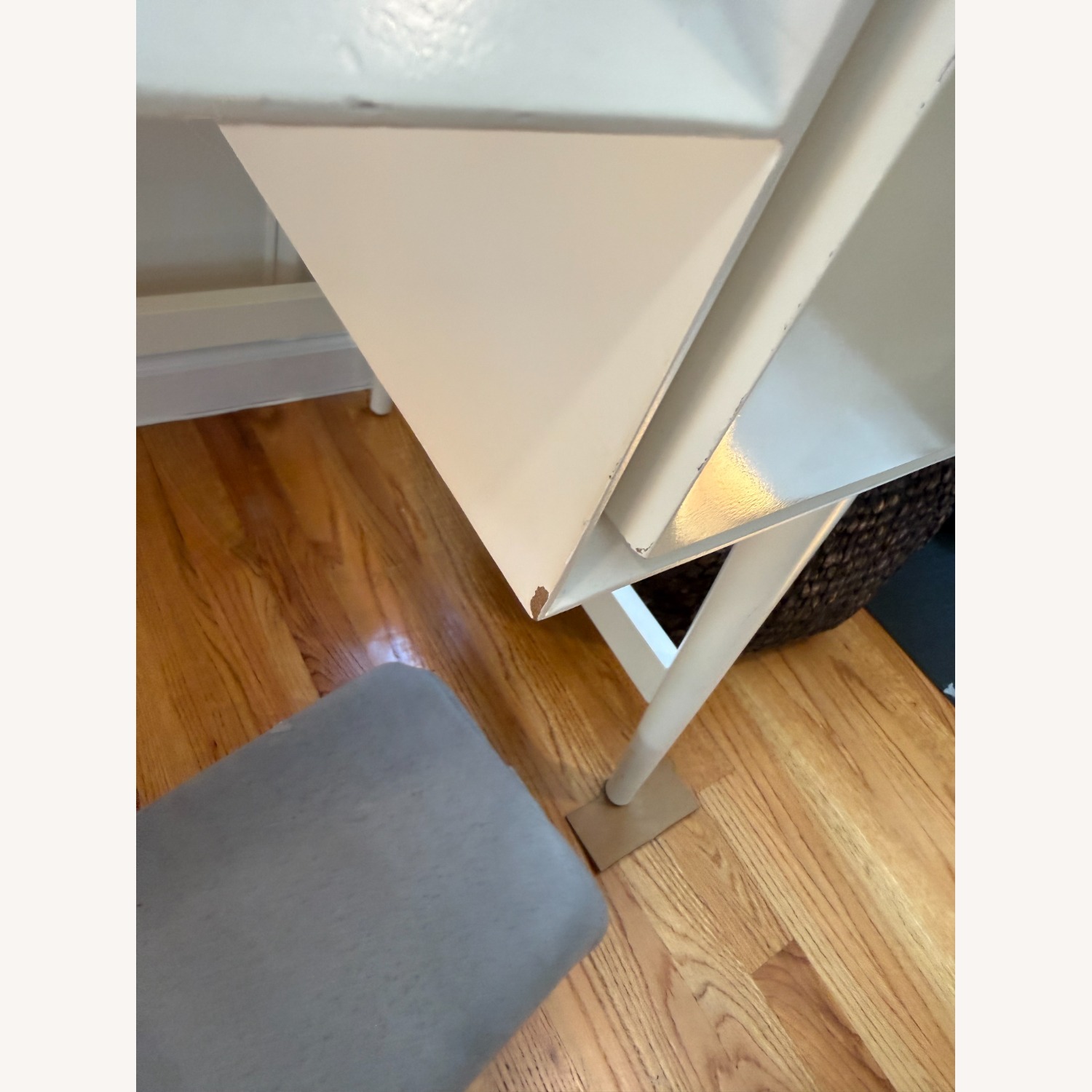 West Elm Mid Century Desk White Lacquer Desk - image-4