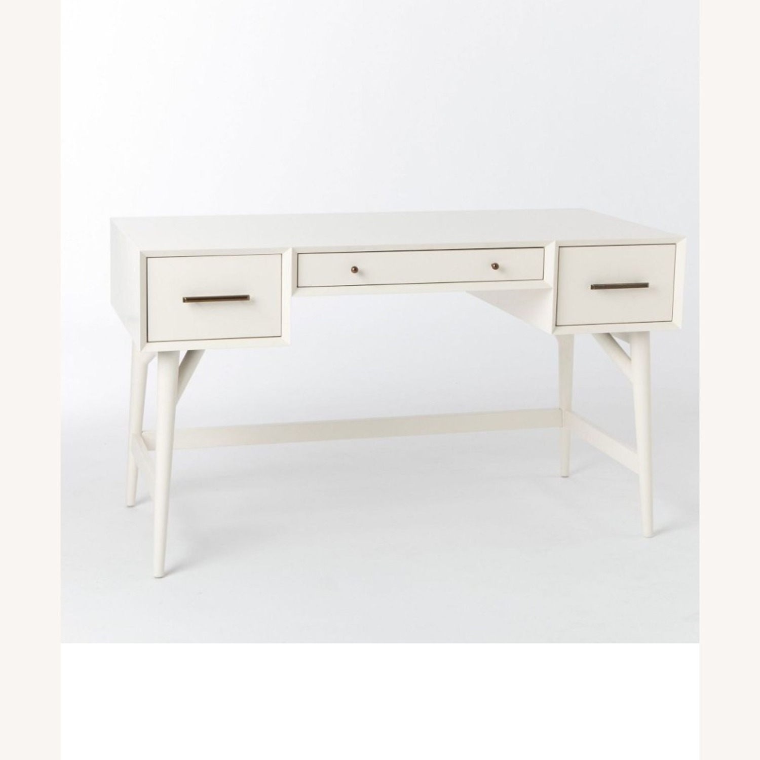 West Elm Mid Century Desk White Lacquer Desk - image-3