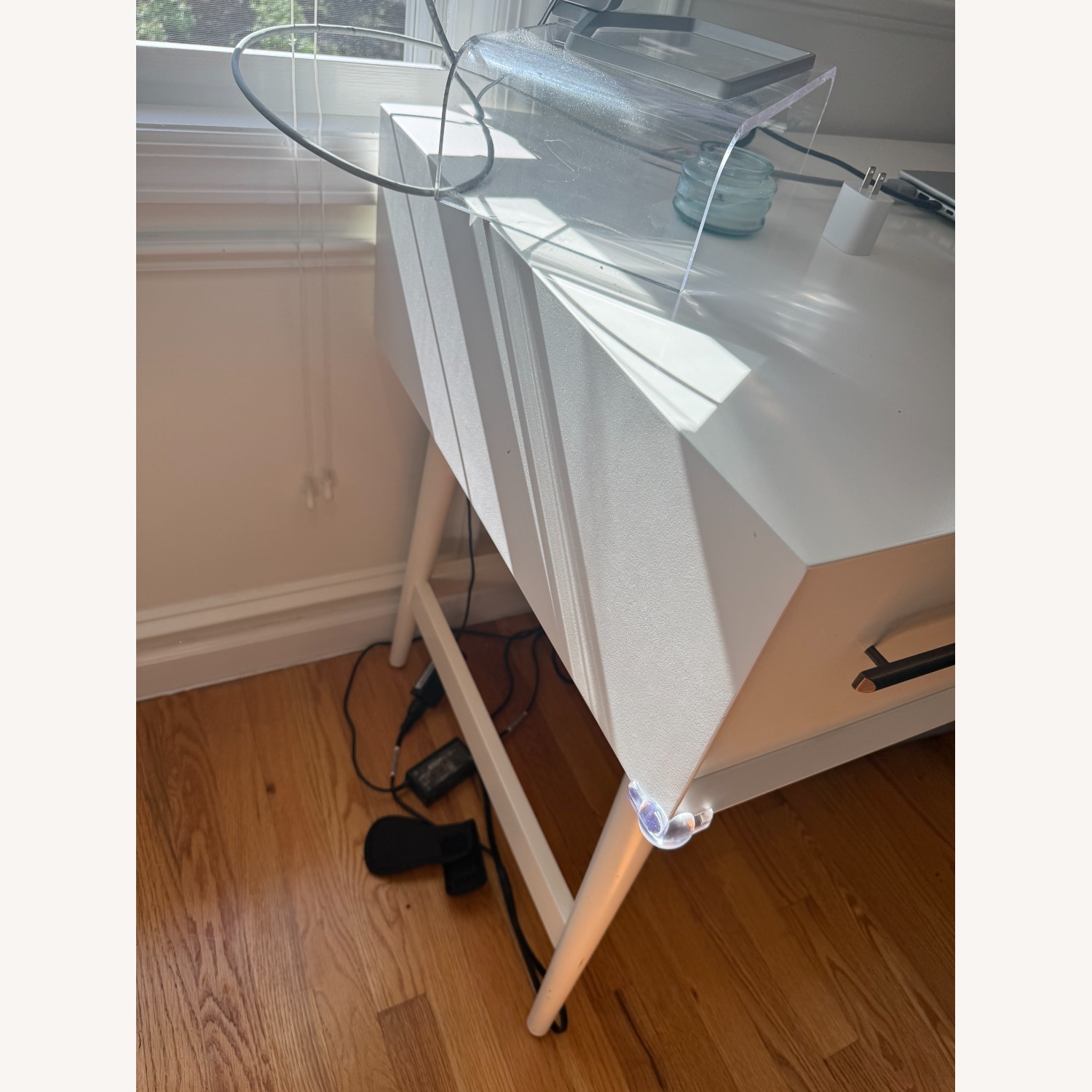 West Elm Mid Century Desk White Lacquer Desk - image-6