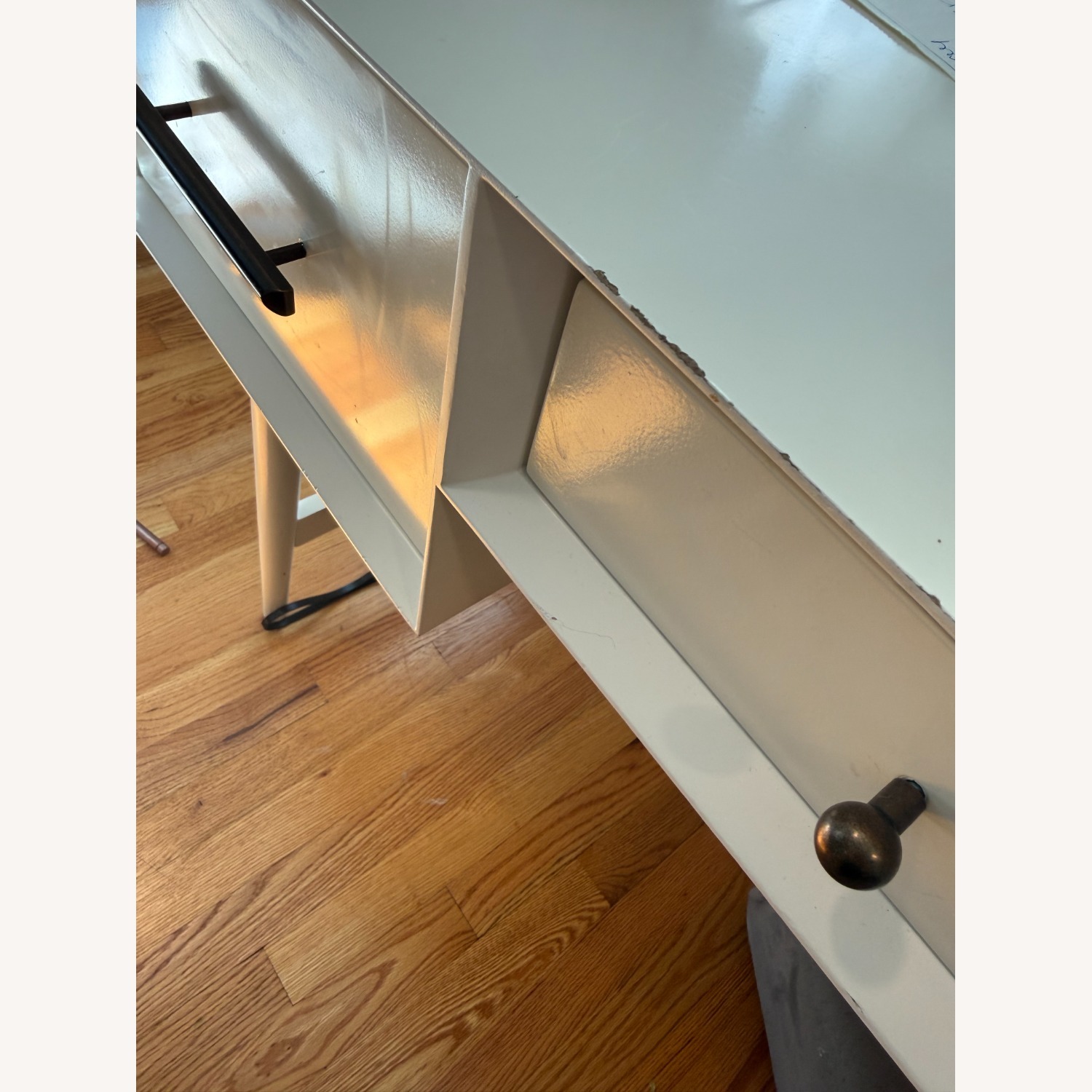 West Elm Mid Century Desk White Lacquer Desk - image-5