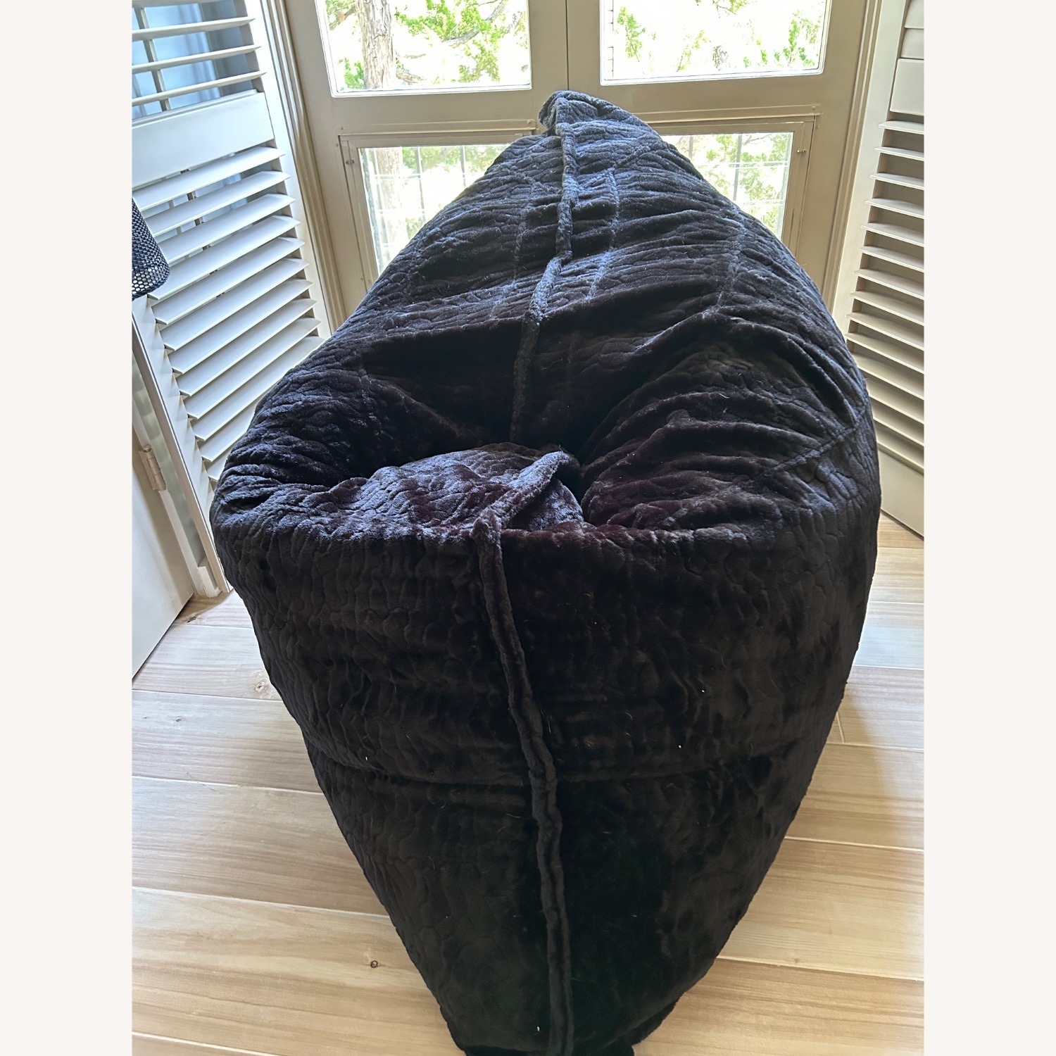 LoveSac Pillowsac Black Fabric Recliner - image-1