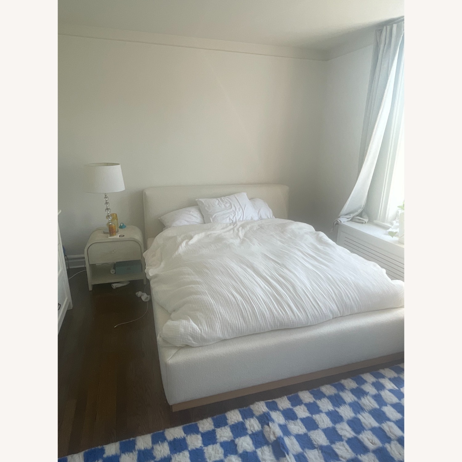 Crate & Barrel Gather White Boucle Queen Bed - image-2