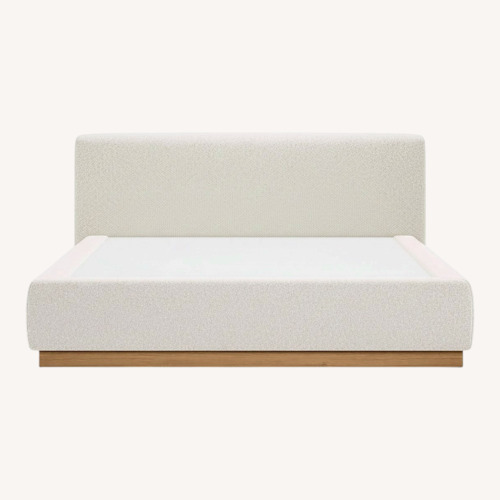 Used Crate & Barrel Gather White Boucle Queen Bed for sale on AptDeco