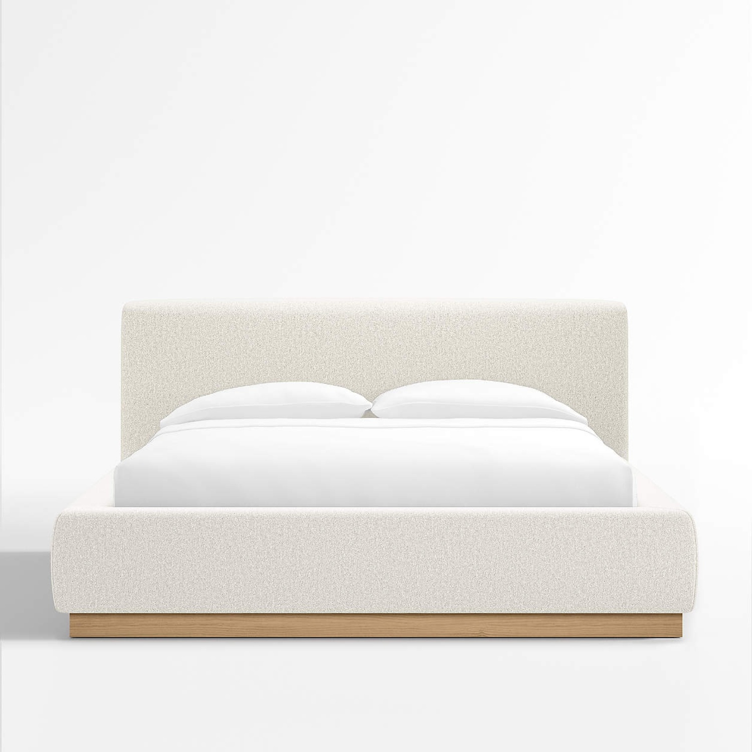 Crate & Barrel Gather White Boucle Queen Bed - image-4