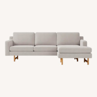 West Elm Light Gray Eddy Reversible Chaise Sectional