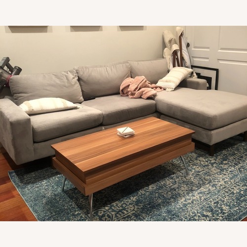 Used West Elm Light Gray Eddy Reversible Chaise Sectional for sale on AptDeco