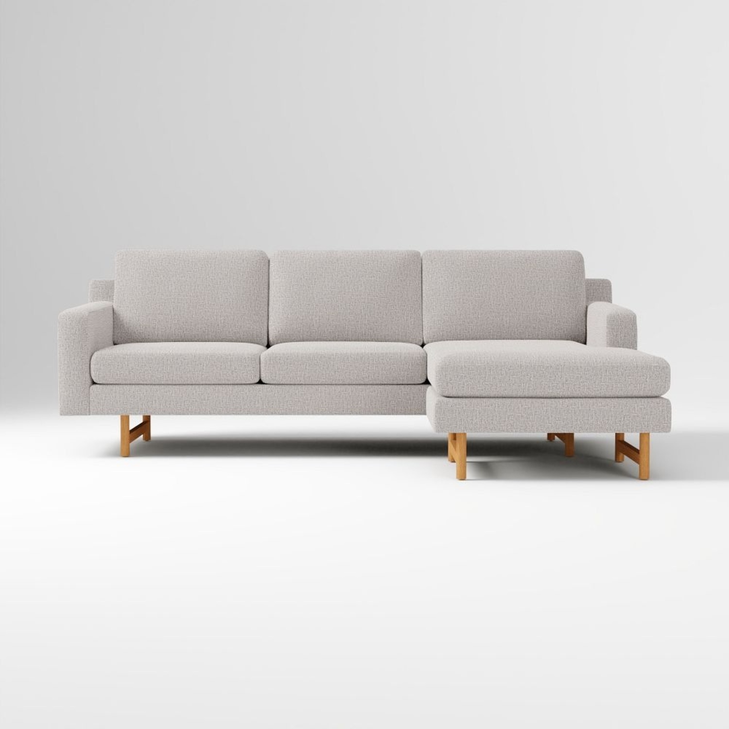 West Elm Light Gray Eddy Reversible Chaise Sectional - image-4
