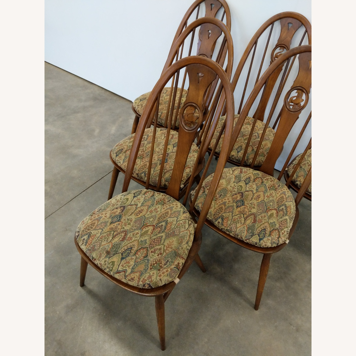 6 Vintage Mid Century Modern Ercol Dining Chairs - image-8