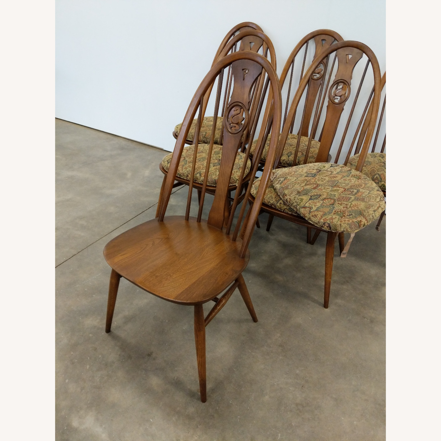 6 Vintage Mid Century Modern Ercol Dining Chairs - image-10