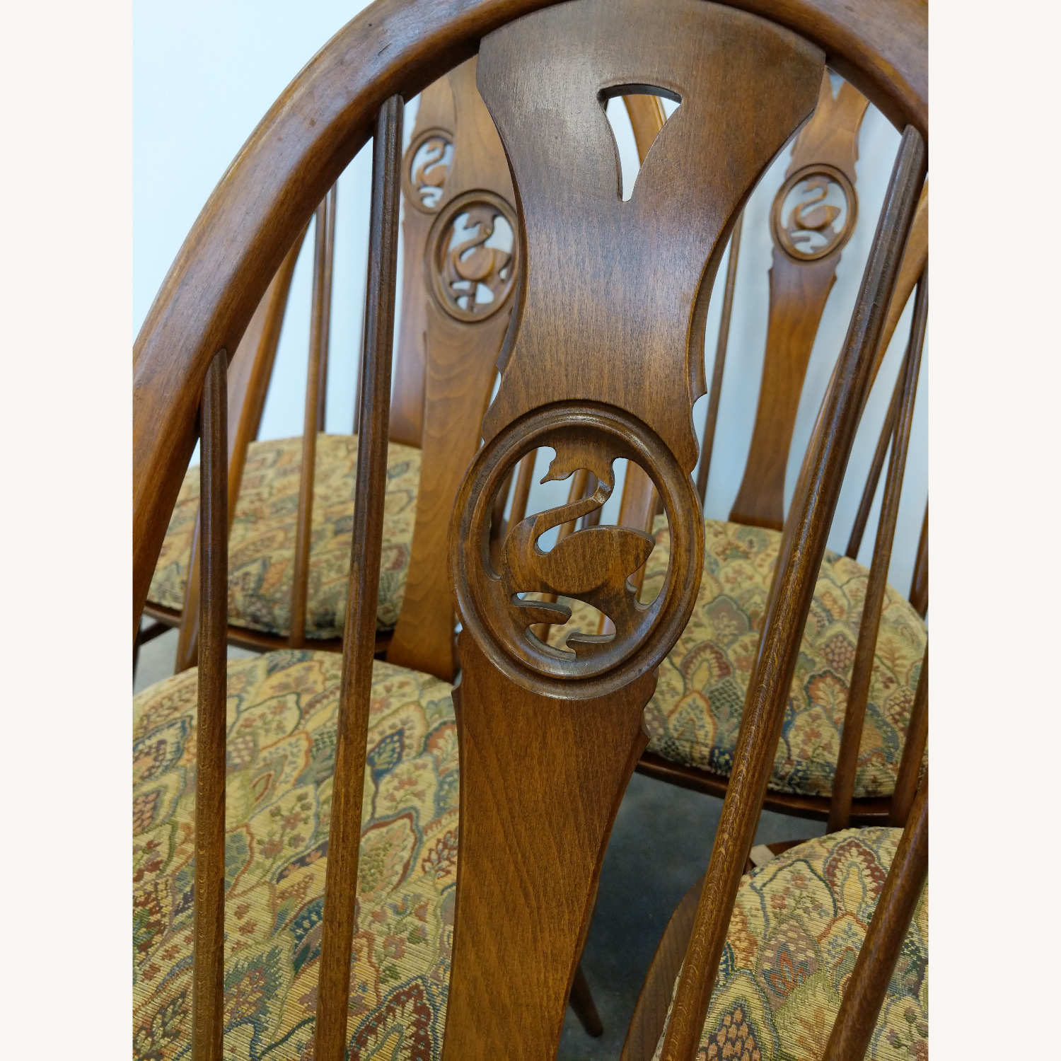 6 Vintage Mid Century Modern Ercol Dining Chairs - image-7