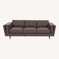 Dark Brown Genuine Leather Sofa