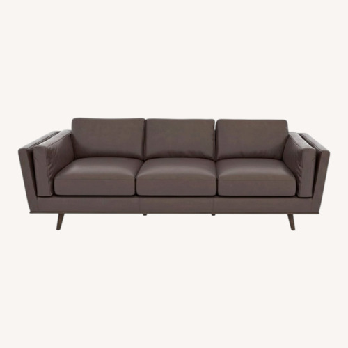 Used Dark Brown Genuine Leather Sofa for sale on AptDeco