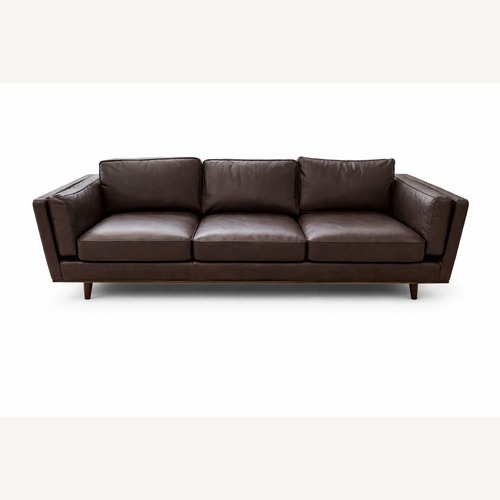 Used Dark Brown Genuine Leather Sofa for sale on AptDeco