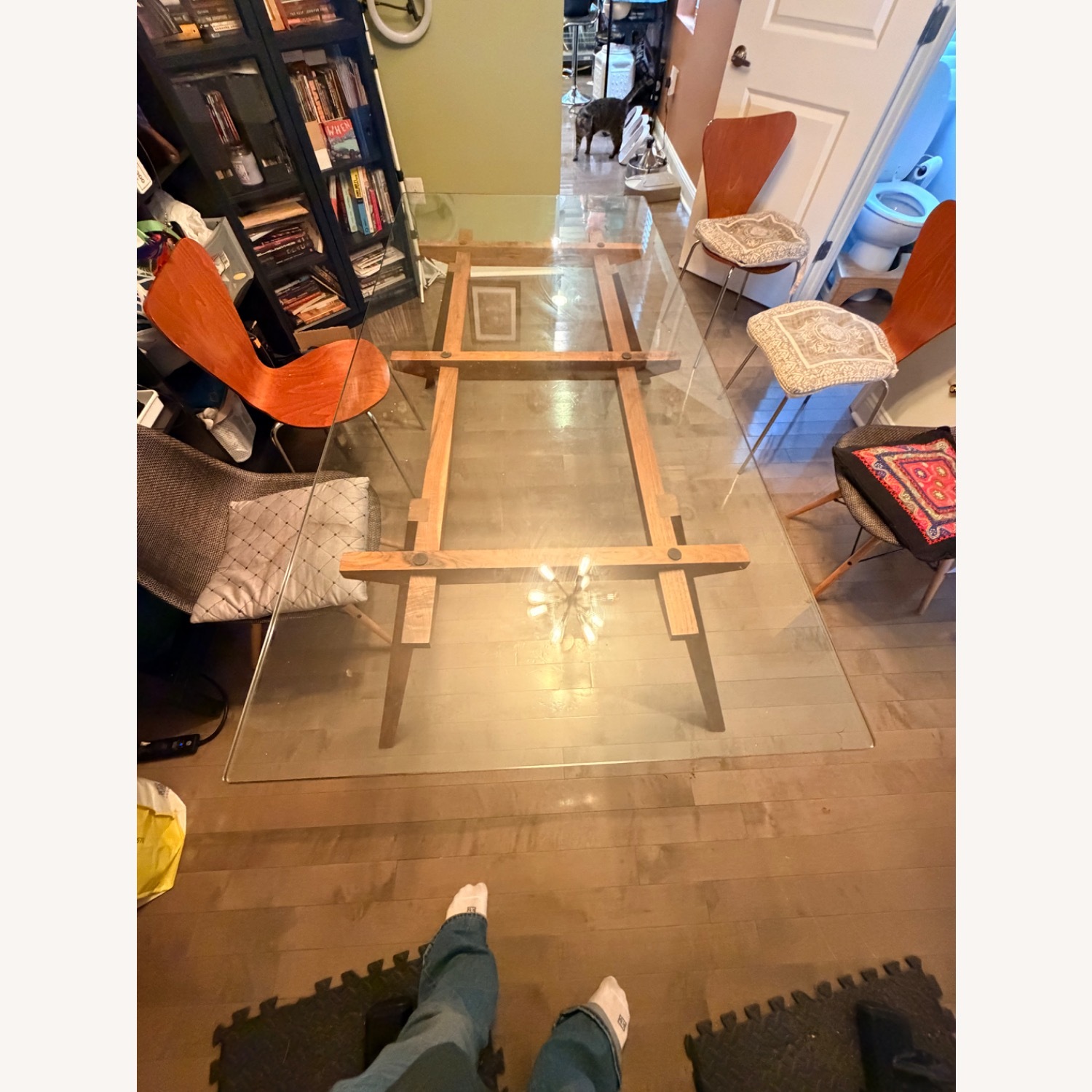 Organic Modernism Amsterdam Natural Glass Top Dining Table - image-3