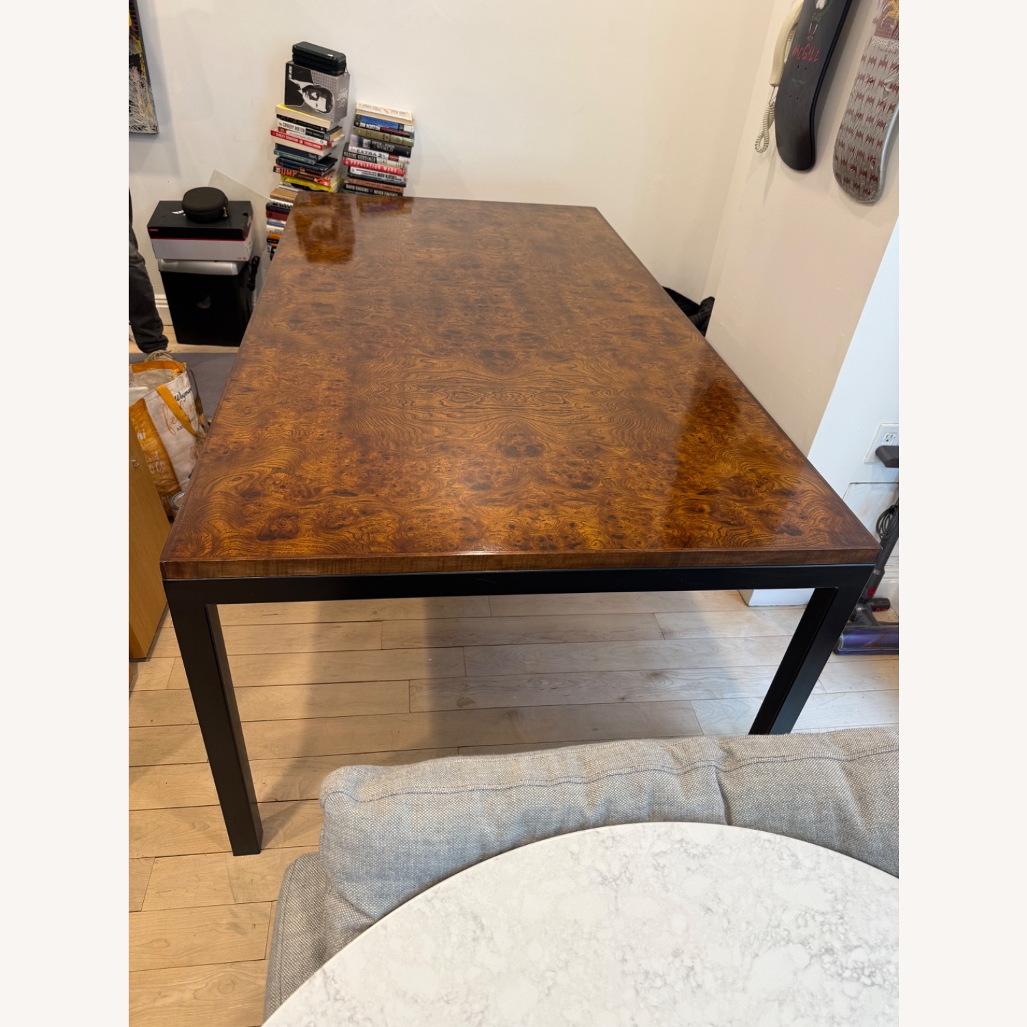 Burl Mid Century Modern Dining Table Vintage - image-1