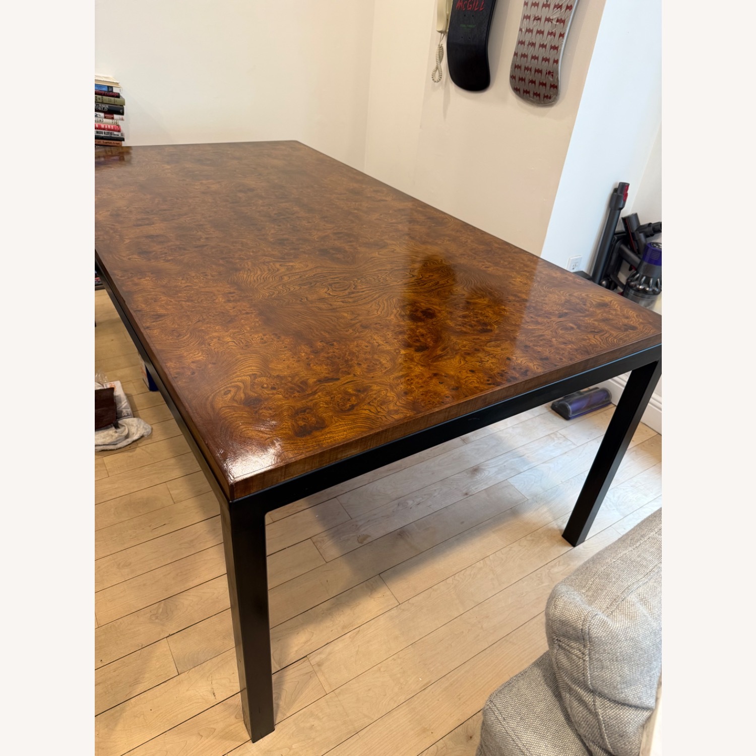 Burl Mid Century Modern Dining Table Vintage - image-2