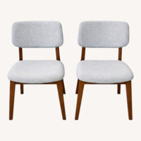 Light Gray Fabric Dining Chairs