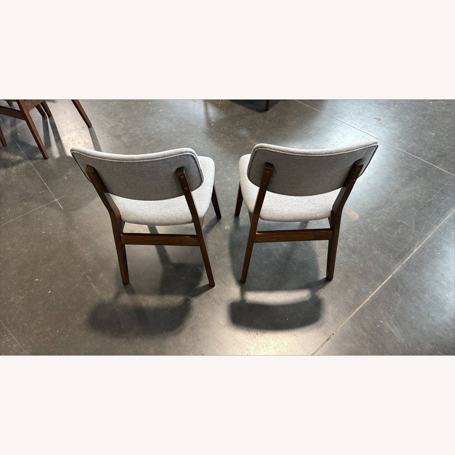 Light Gray Fabric Dining Chairs - image-3