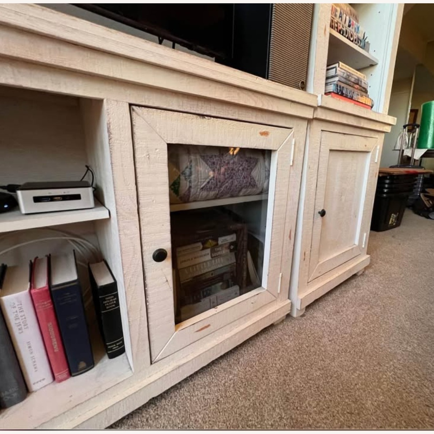 Living Spaces Willow White Wood Wall Unit - image-2