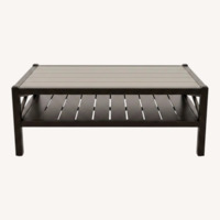 Gray Wash Industrial X-Frame Coffee Table