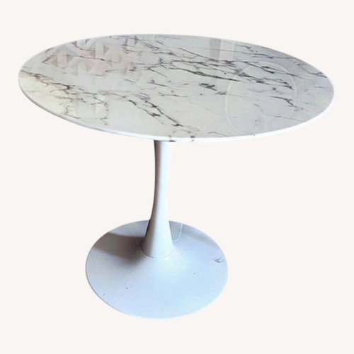 Used White Marble Dining Table for sale on AptDeco
