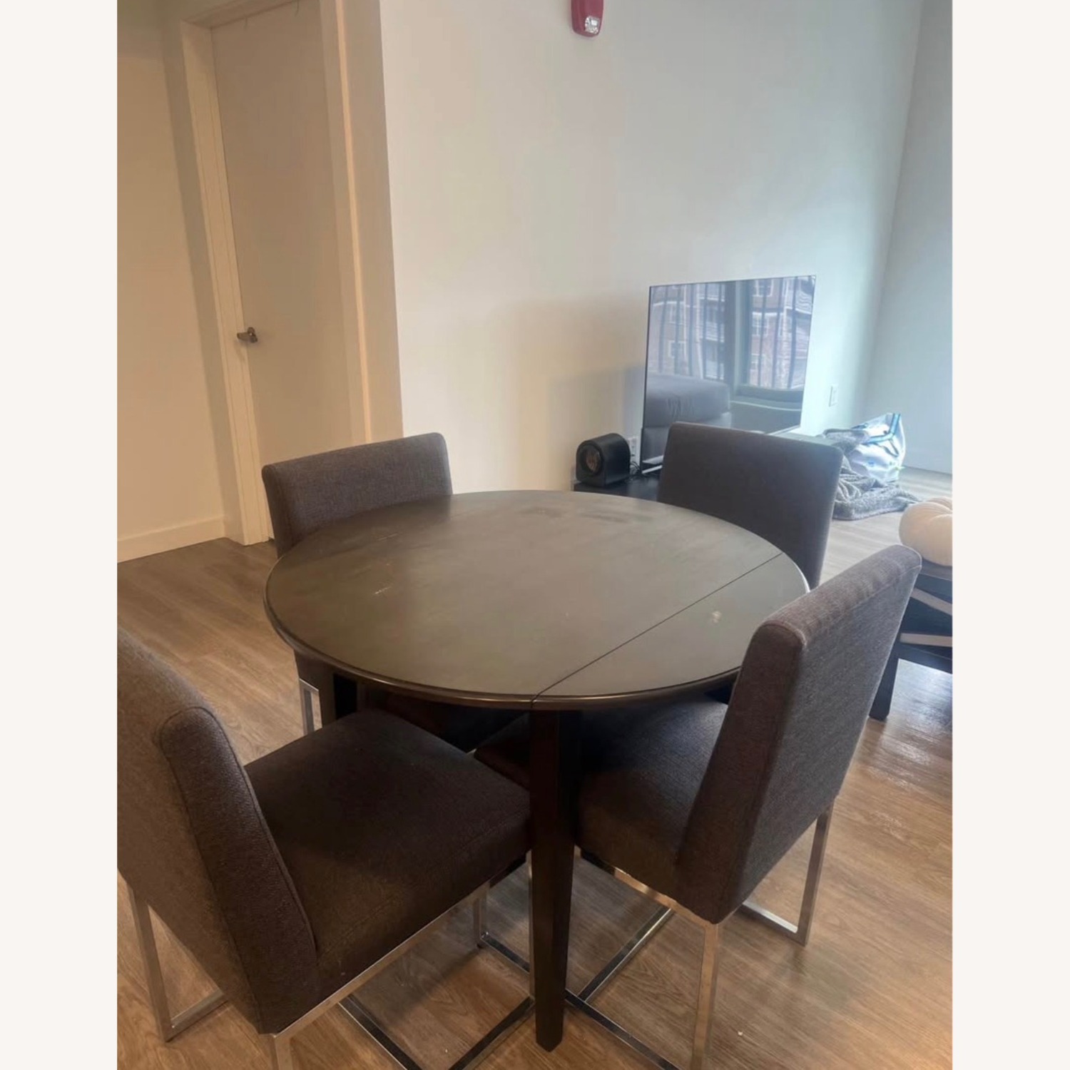 Dark Brown Wood Dining Set - 4 Chairs included - image-2