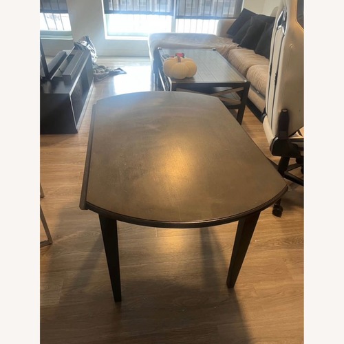 Used Dark Brown Wood Dining Set - 4 Chairs included for sale on AptDeco