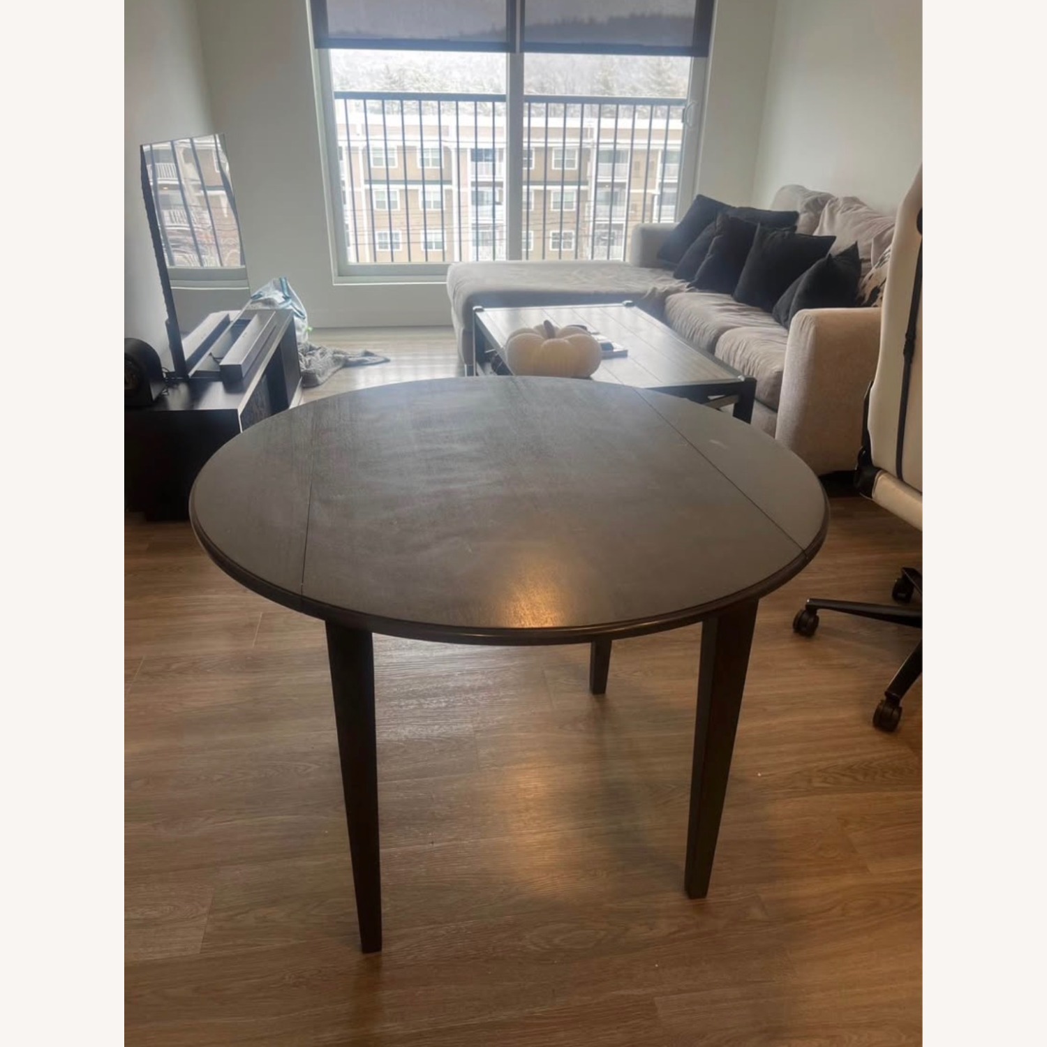 Dark Brown Wood Dining Set - 4 Chairs included - image-4