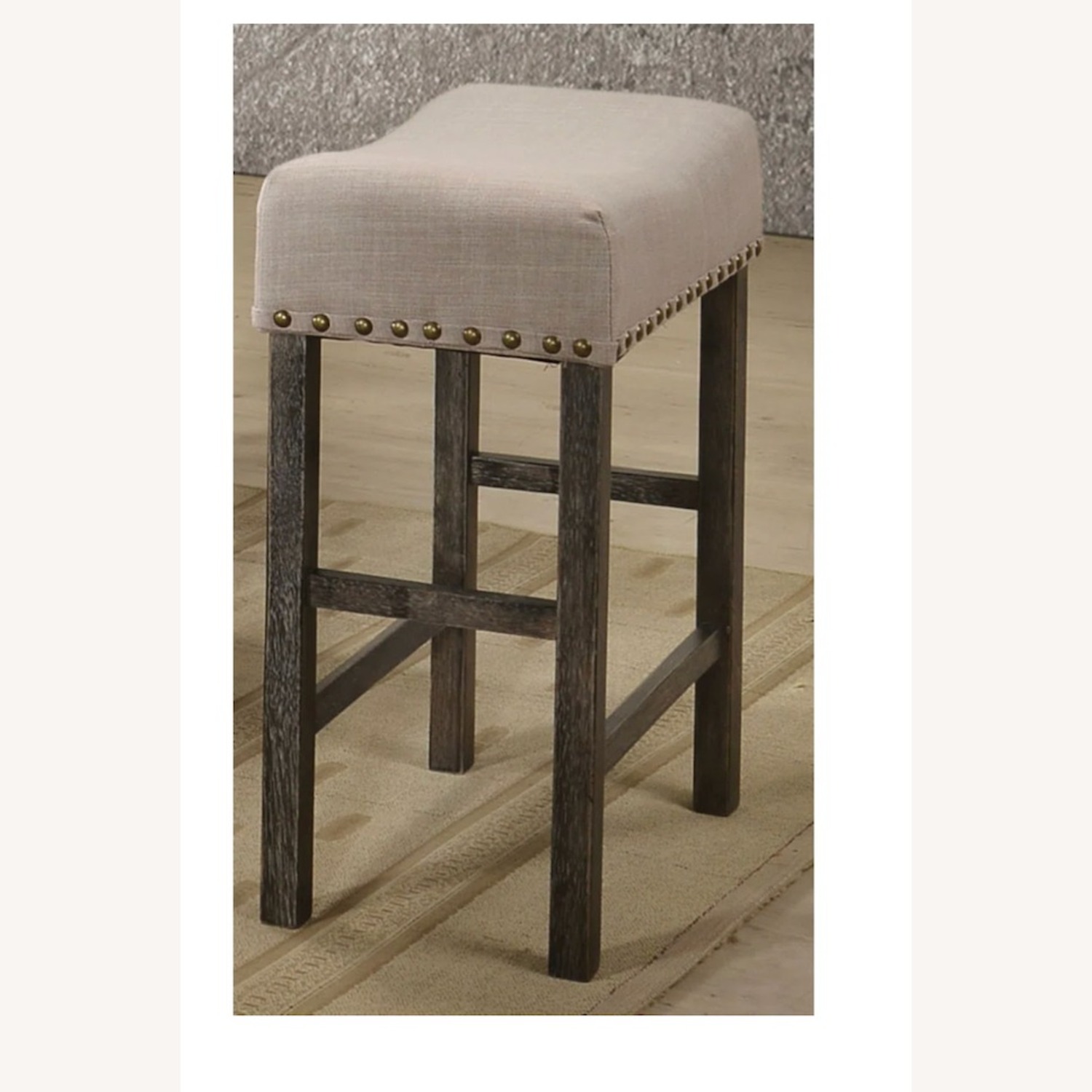 Wayfair Light Gray Fabric Stools - image-1