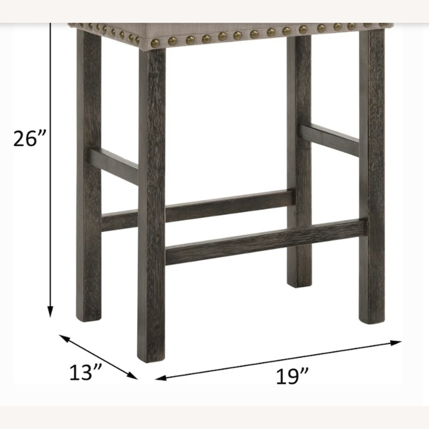 Wayfair Light Gray Fabric Stools - image-3