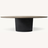 Restoration Hardware Light Gray I Beam Oval Dining Table