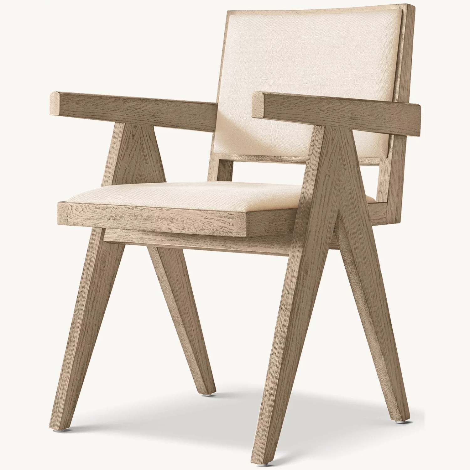 Restoration Hardware Jakob White Wood Armchair - image-4