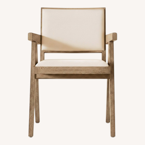 Used Restoration Hardware Jakob White Wood Armchair for sale on AptDeco