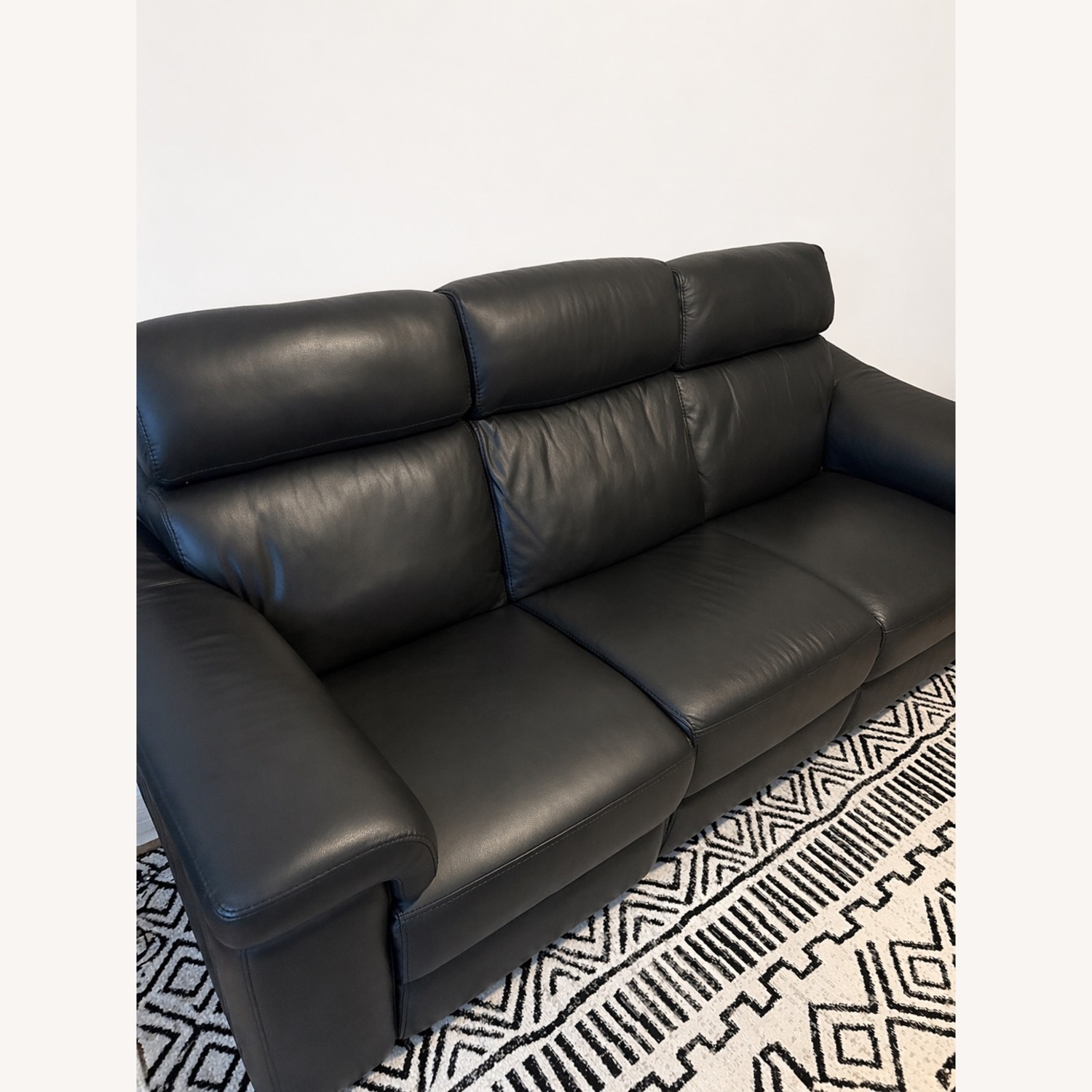 Natuzzi Edition Giulivo Black Leather 3+ Seater Sofa - image-2