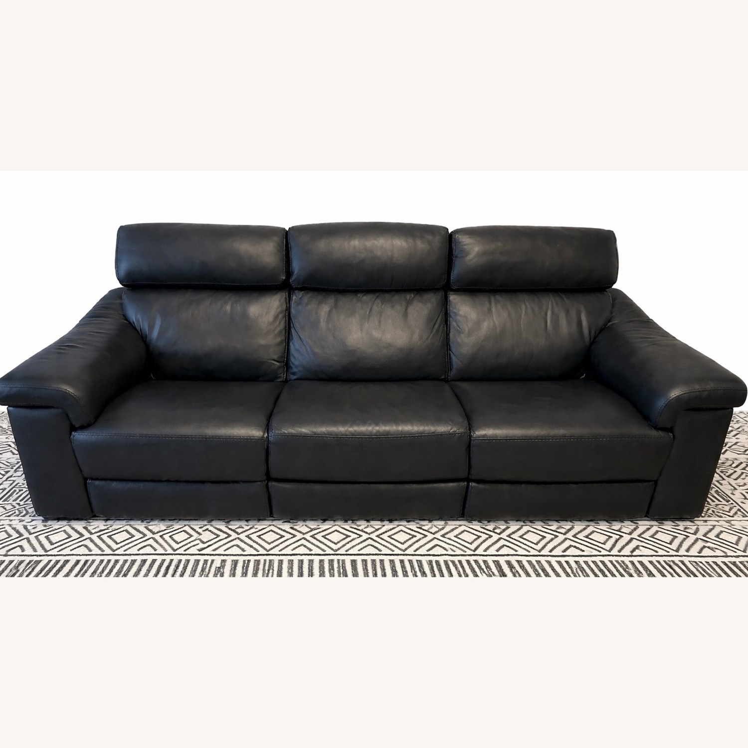 Natuzzi Edition Giulivo Black Leather 3+ Seater Sofa - image-3