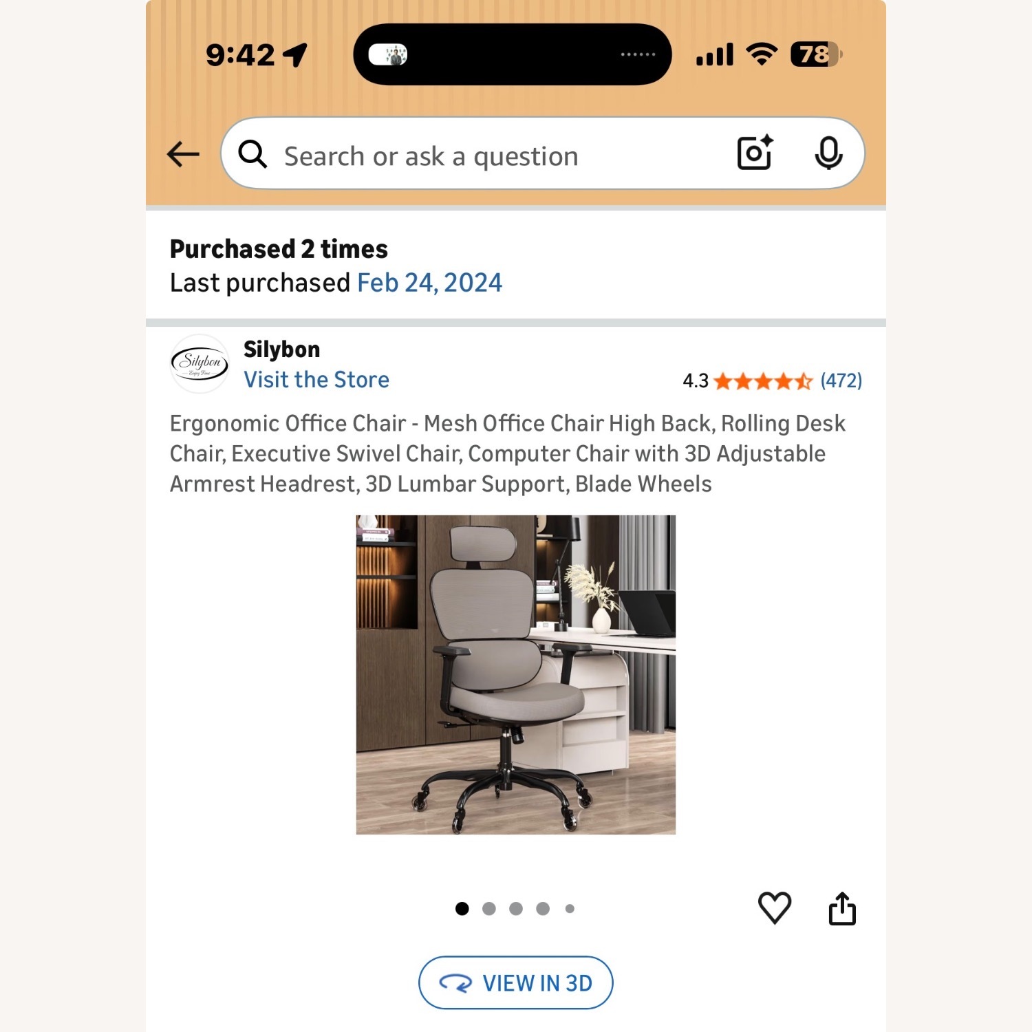 Two Light Gray Ergonomic High Back Executive Chair - image-6