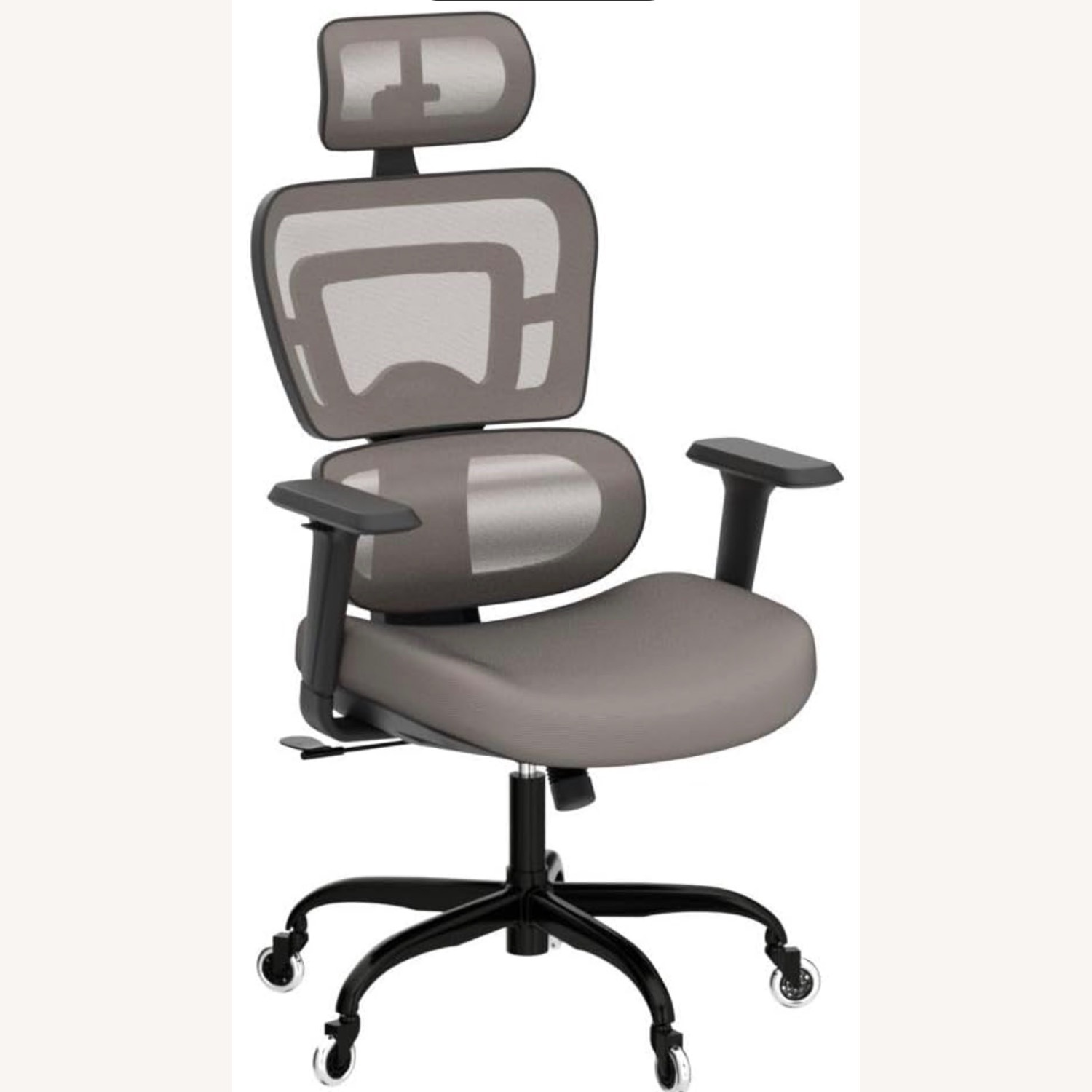 Two Light Gray Ergonomic High Back Executive Chair - image-1