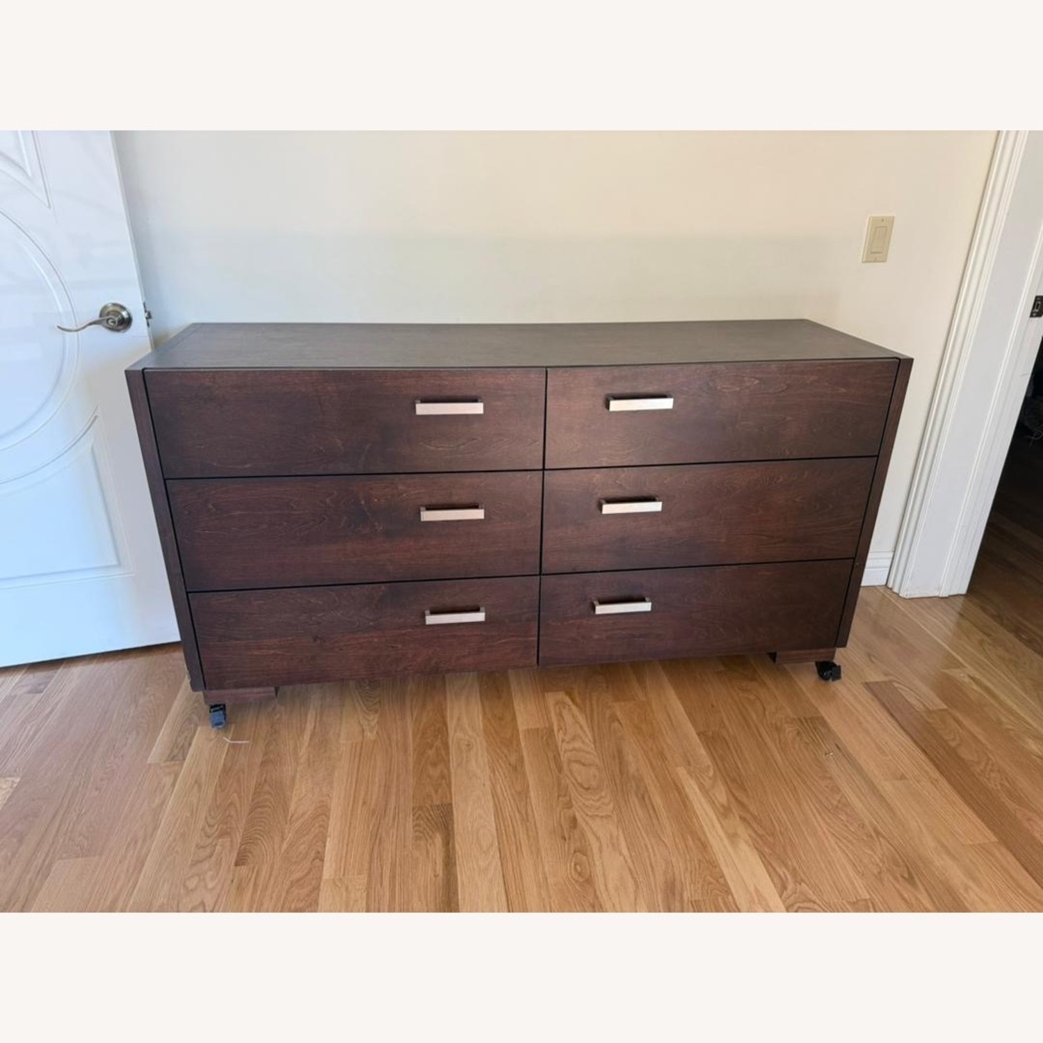 Modern 6-Drawer Dark Wood Dresser  - image-3