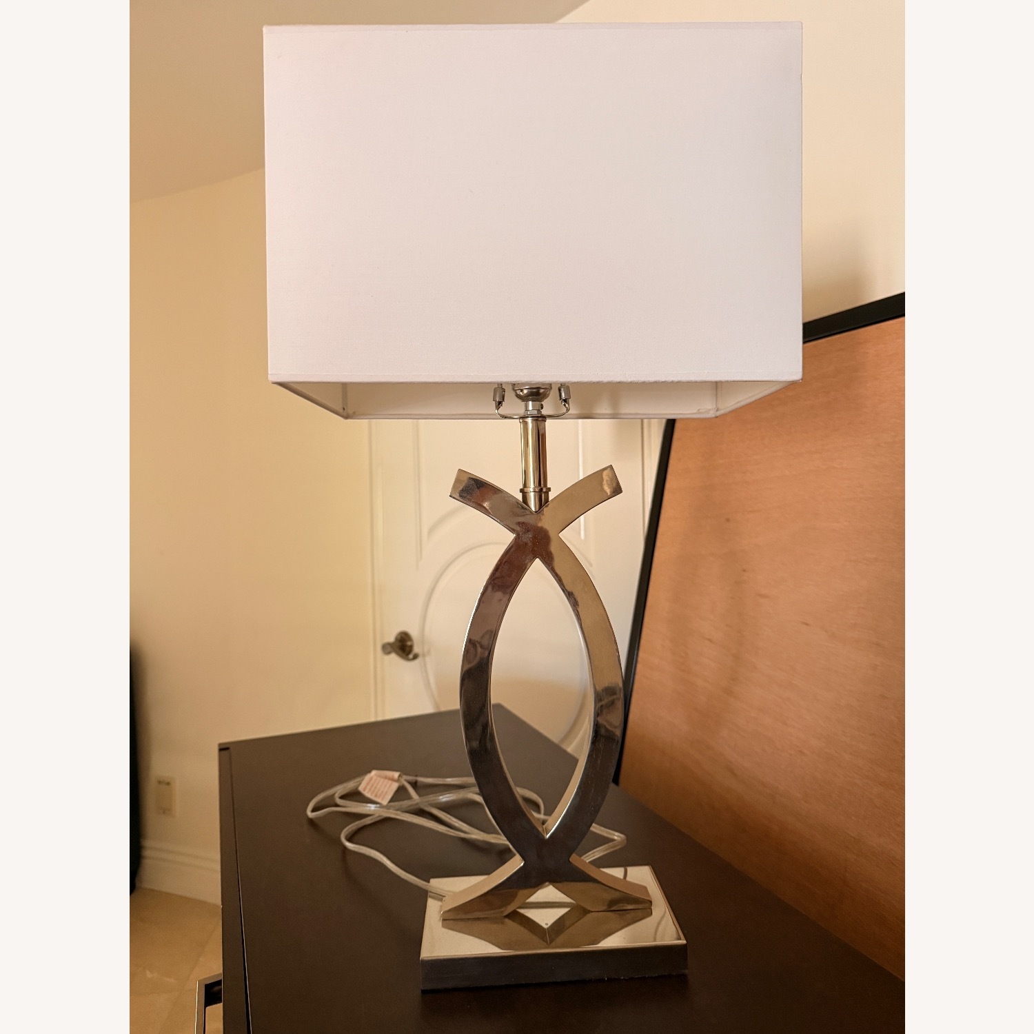 Modern Brushed Nickel Table Lamps (Set of 2) - image-2