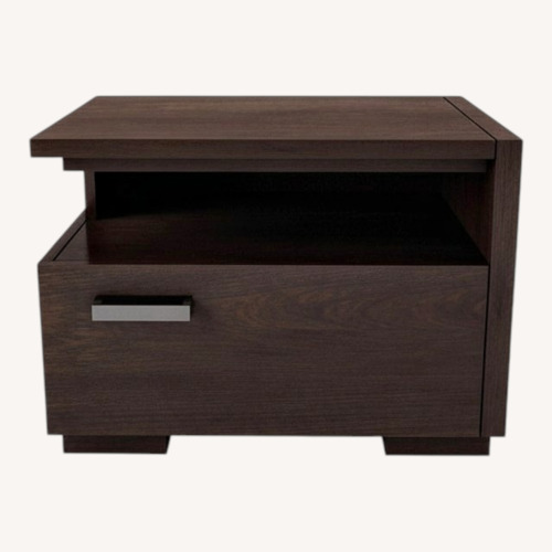 Used Modern Dark Wood Nightstands (Set of 2) for sale on AptDeco