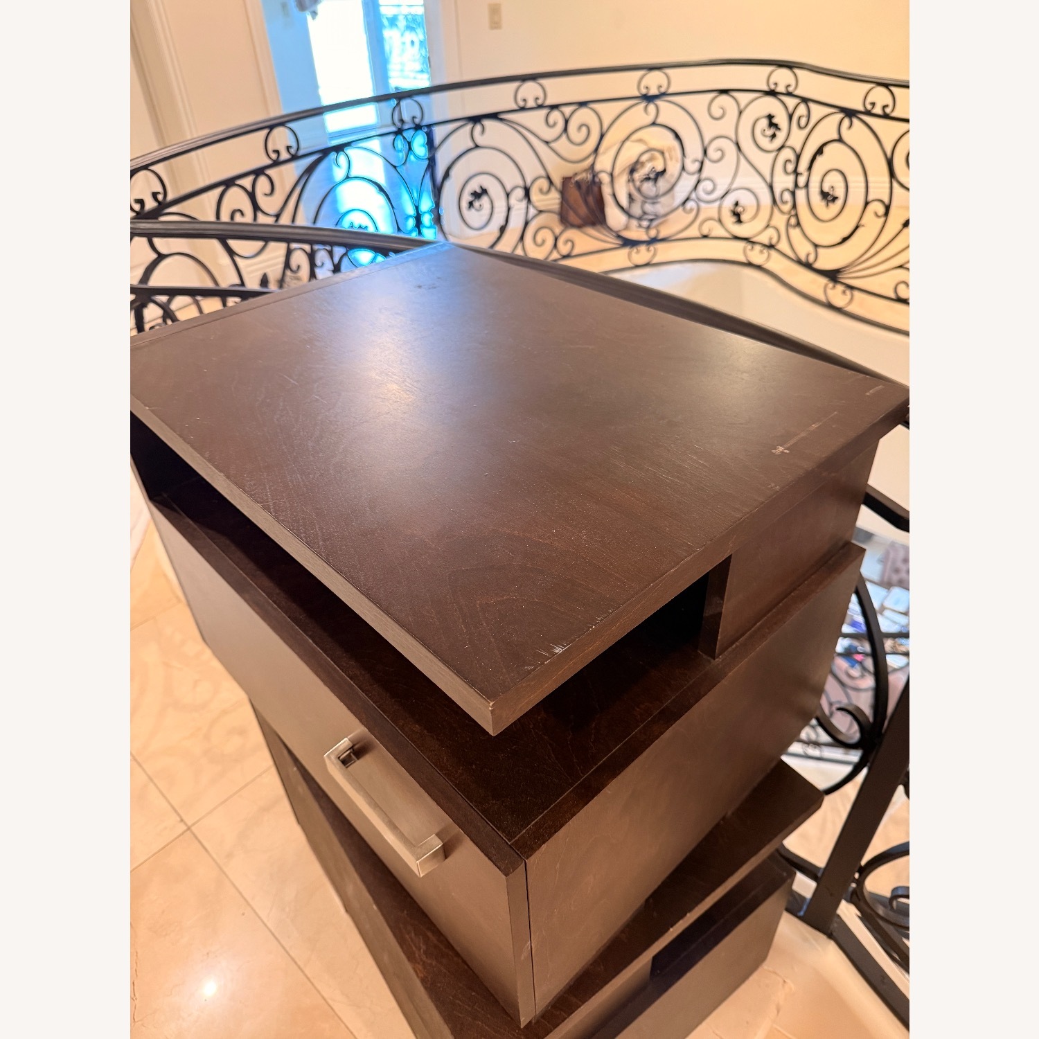 Modern Dark Wood Nightstands (Set of 2) - image-4